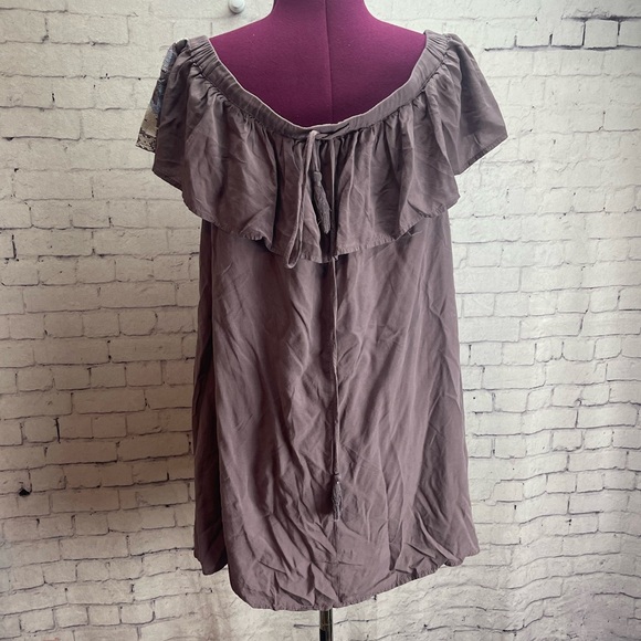 Jodifl size medium purple gray off the shoulder dress cross stitch design - Picture 4 of 5